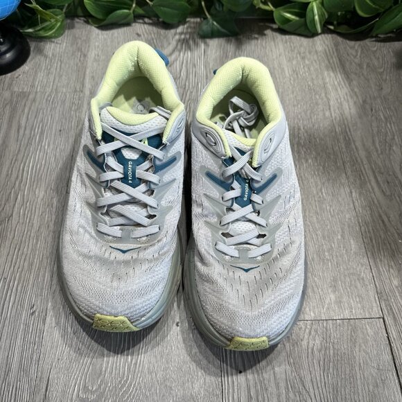Hoka One One Gaviota 4 Shoes Men 7 / Women 8.5 2E Wide Gray Yellow Running Shoes main image 6
